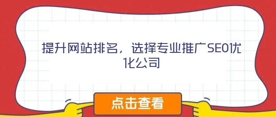 提升網(wǎng)站排名,選擇專(zhuān)業(yè)推廣SEO優(yōu)化公司