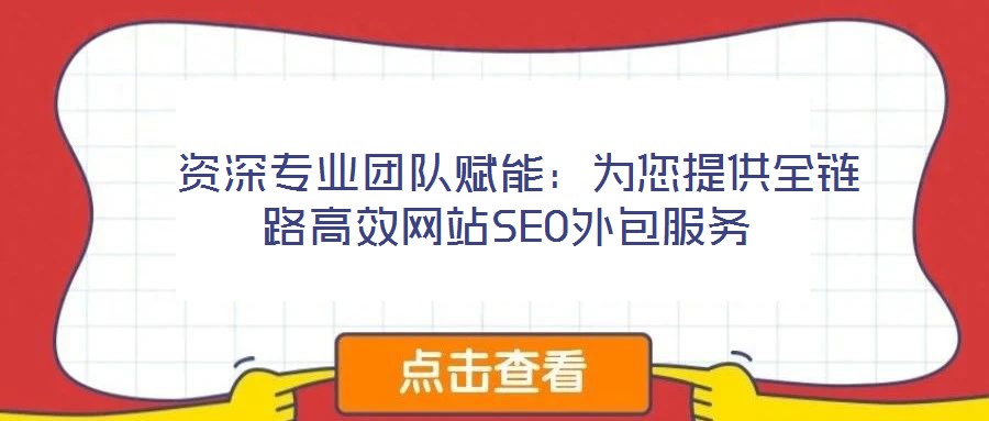 資深專業(yè)團隊賦能:為您提供全鏈路高效網站SEO外包服務