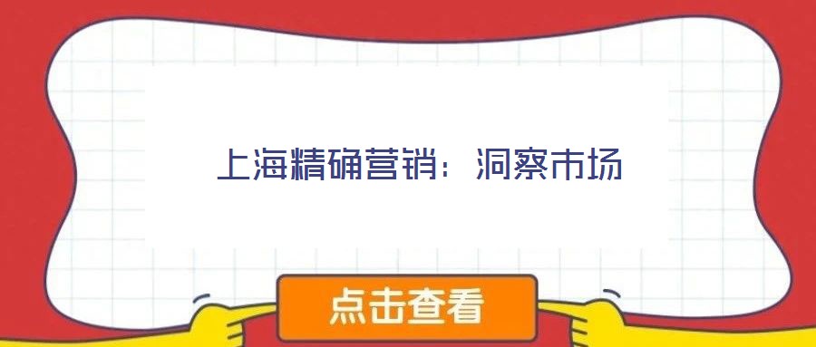 上海精確營(yíng)銷(xiāo):洞察市場(chǎng)