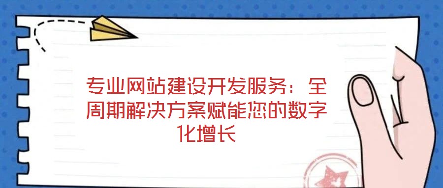 專業(yè)網(wǎng)站建設(shè)開發(fā)服務(wù):全周期解決方案賦能您的數(shù)字化增長